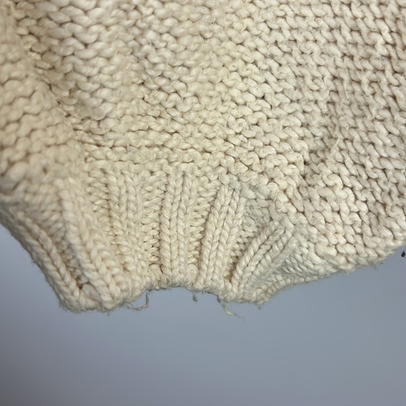 Billabong Seeing Stripes Cotton Cropped Oversized Sweater Medium Peach Cream - Picture 8 of 12